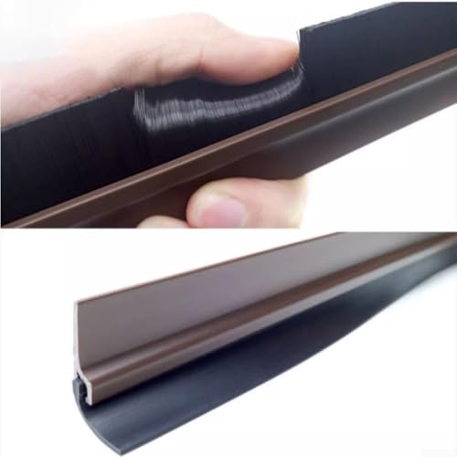 Image of Door Bottom Brush Seal Strip with Aluminum Plate & Nylon Bristles Brush for Air & Sound Blocking 100CM (1)