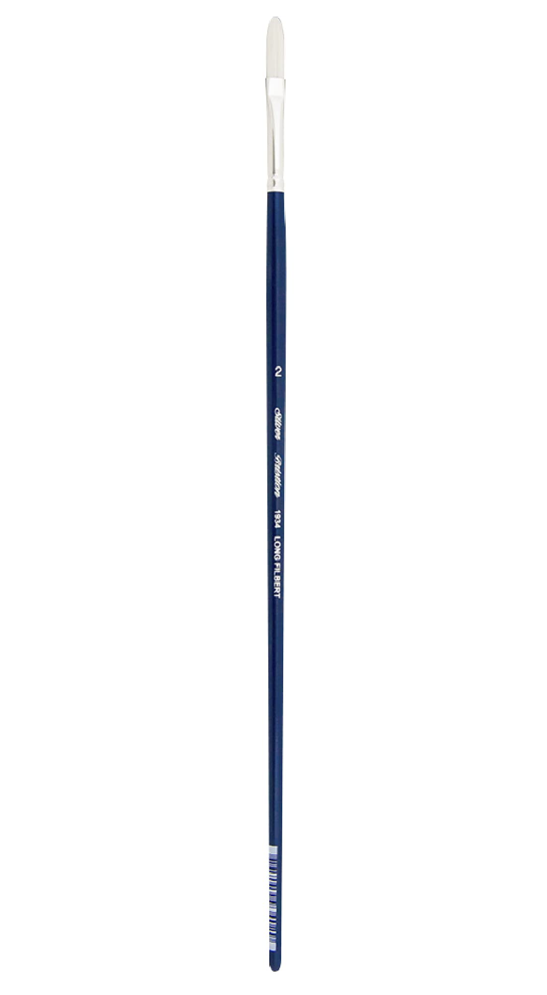Silver Brush Bristlon Filbert Long Handle Brush, Synthetic Bristle, Cobalt Blue, Size 2