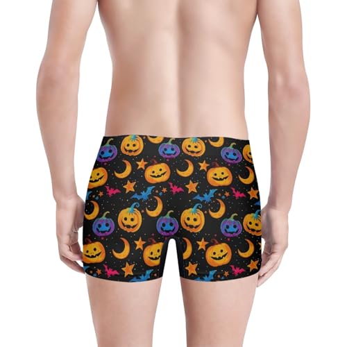 Men's Humorous Shorts Boxer Halloween Ghost Pumpkin Print Boxer Briefs Underwear4