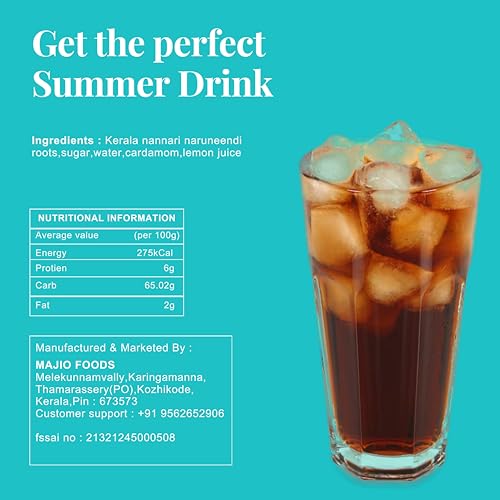 Image of Majio Original Kerala Traditional Nannari Sarbath Nannari, Naruneendi Syrup A Refreshing Drink From Kerala Pack Of 1000Ml Liquid
