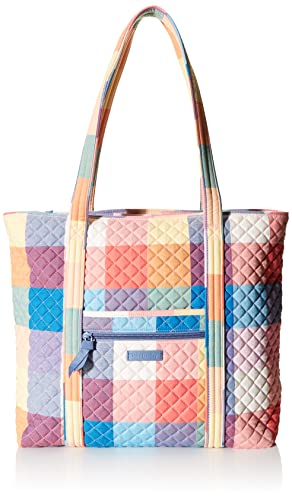 Vera Bradley Signature Cotton Vera Tote Bag, Tropics Plaid
