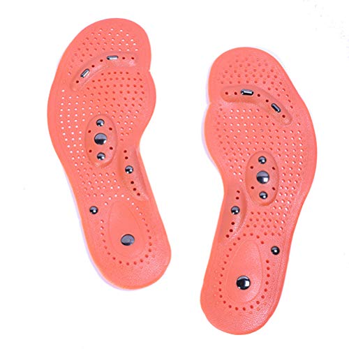 2 pares de palmilhas magnéticas de silicone para massagem terapêutica e saúde LIOOBO (vermelha)