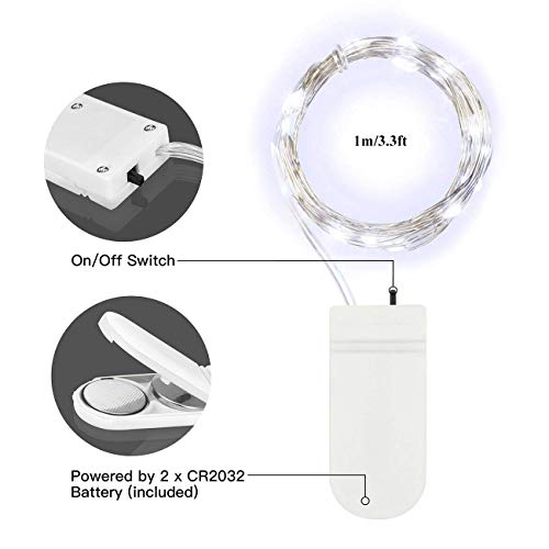 10 Pack Fairy Lights Battery Operated 6.6Ft 20 Led Mini String Lights Silver Wire Starry Lights For Diy Wedding Party Festival Halloween Christmas (10 Pack, Cool White) #TOP1