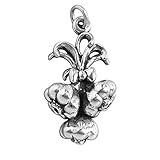 Charm - Sterling Silver - Jewelry - Pendant - Garlic Bunch Ristra Wreath 3D