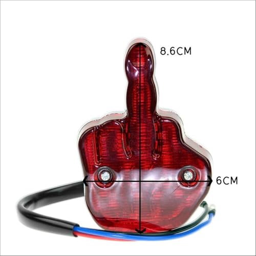 Luz trasera universal de 12V para motocicleta con diseño de dedo medio 6