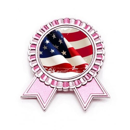 Broche rose drapeau étoiles et rayures le cadeau idéal en métal M