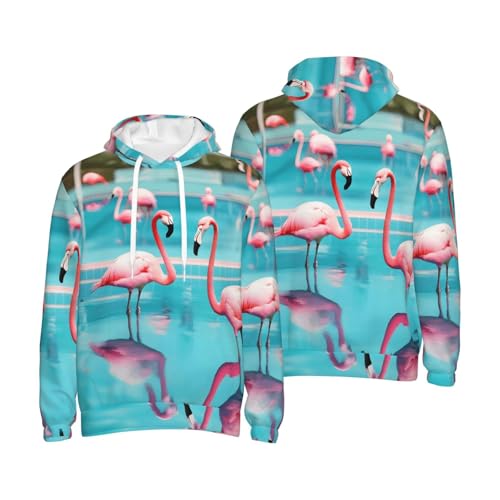 Sweat imprimé flamant rose EdWal pull en polyester coupe casual