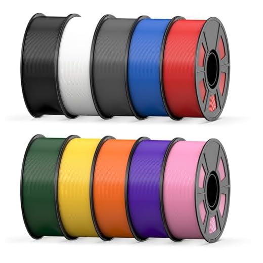 UJOYBIO PETG Filament 1.75mm 1KG*10, 3D Printer Filament Bundle, High Strength & Tangle-Free, Dimensional Accuracy +/- 0.03mm, Easy to Use, Fit for Most FDM 3D Printers, 10 Packs Bundle