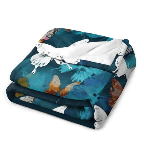 Couverture en flanelle douce et respirante avec imprimé papillon - 4
