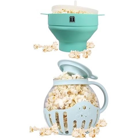 Glass Microwave Popcorn Popper & Silicone Popcorn Maker. Cover