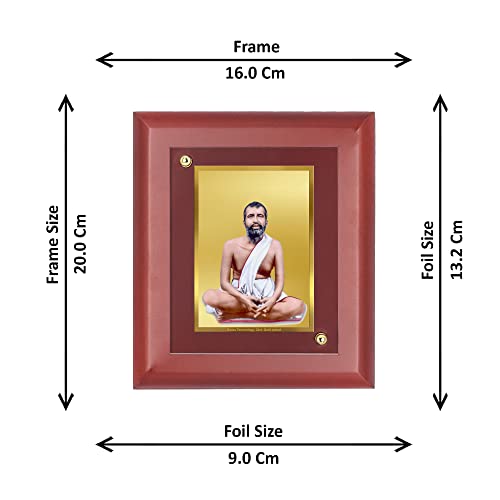 Image of DIVINITI Prima Pure 24K Gold Plated Ram Krishna Religious Frame - Luxury Home, Office & Mandir Decor | Premium Gold Foil Artwork in MDF Frame | Table Top Display (21.5 X 17.5 CM)