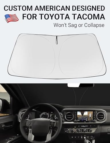 Image of Proadsy 2026 Upgrade Front Windshield Sun Shade Foldable Sunshade Protector Custom Fit 2016-2023 Tacoma 2Dr 4Dr Pickup Accessories
