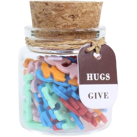 Jar of Hugs Give a Hug in Bottle Funny Birthday Gag Gifts For Women Desk Accessories for Men Office Decor For Friend Cover