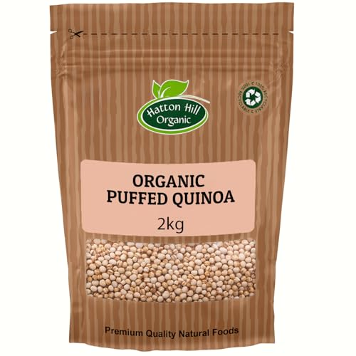 Organic Puffed Quinoa 2kg by Hatton Hill Organic | Light & Crispy Superfood for Breakfast, Baking, and Snacks