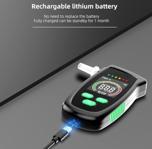 Image of S-15 Breath Alcohol Meter, Professional Alcohol Tester, Alcohol Detector with Semiconductor Sensor, Police Accurate with LCD Screen and Acoustic Alarm