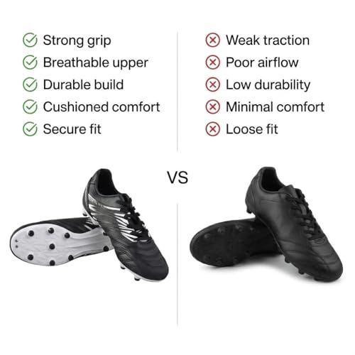 Image of Vizari Valencia Firm Ground Soccer Cleats for Men & Women - Adult Football Shoes with Wide Fit, TPU Studs, Comfortable Design, Size 6.5 to 13 (Unisex)