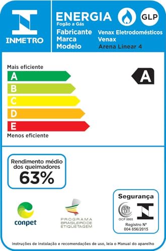 Cooktop Venax Arena Linear 4 Queimadores Preto 110V 24629