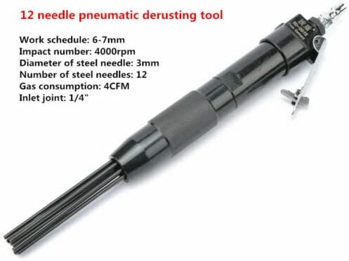 Pneumatic Derusting Tool Air Rust Remover Slag Cleaner Descaling Polisher 6-7mm