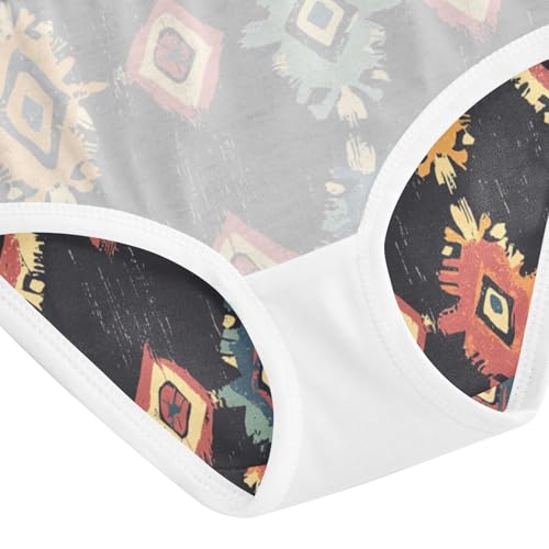 ZZKKO Boho Vintage Texture Girls Underwear Toddler Panties for Girls Comfort Brief Size 2-8T4