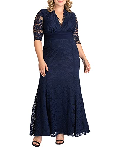 Image of Kiyonna Women's Plus Size Screen Siren Lace Evening Gown