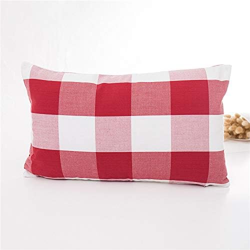 TEALP Christmas Pillow Covers Buffalo Plaid Gingham Pattern,Decorative Pillows Couch 12 x 20 Pillow Cover,Red and White,4 Pack