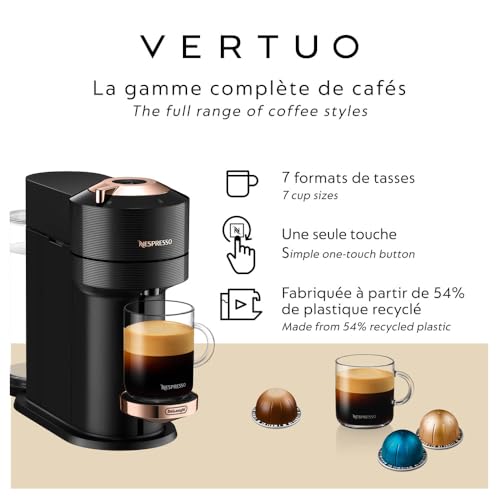 Nespresso Vertuo Next Coffee and Espresso Machine by De'Longhi, Black with Rose Gold by Nespresso - Image 2