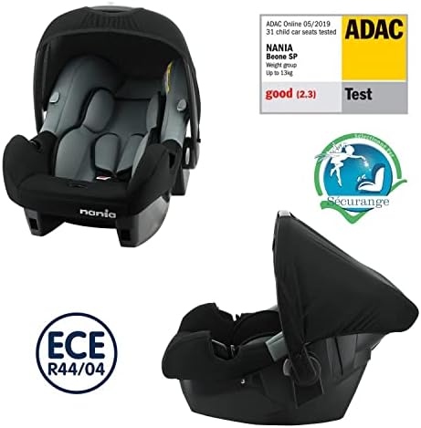 Nania - Travel System 3 in 1 - Romy Pushchair + BEONE car seat (GRP 0+) Recommended 4 Stars ADAC - Leg Cover and rain Cover - (Grey)