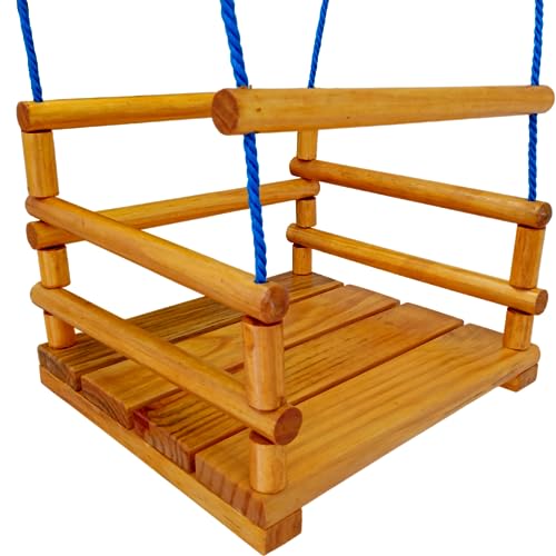 Cadeirinha De Balanço Infantil Madeira Corda Em Nylon 12 Mts
