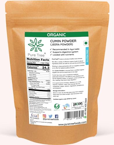Image of Pure Tree Certified Organic Jeera Powder | 850 g | Jeelakarra | Zeera Powder | Cumin Powder | Boost Immunity | Adds Flavor to Curries & Veg