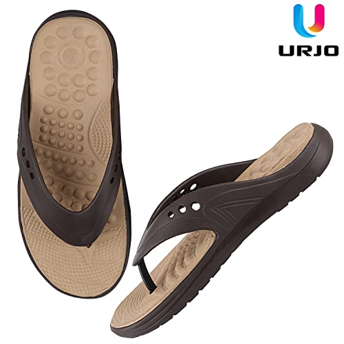 Image of URJO FOAM Men's Slippers /FlipFlops Lightweight Super Flexible Arch Support Durable Anti Skid & Stylish Dailywear Slippers /FlipFlops for Men