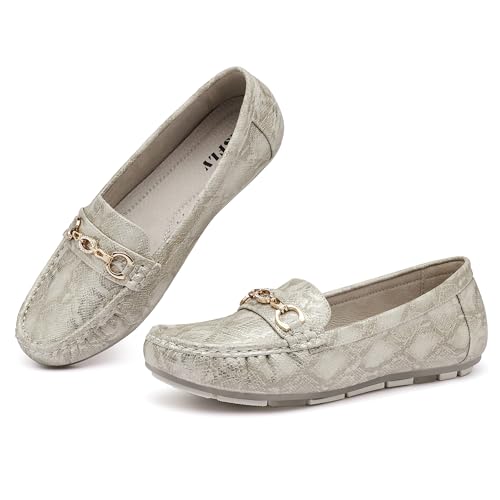 Image of Women's Business Loafers Work Casual Flats Shoes Lightweight Penny PU Leather Slip On Walking Shoes