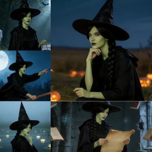 Image of Cying Lin 28 inch Long Braid Wigs Costume Black Wigs for Women Cosplay Party Halloween Wig Include Wig Cap (Adult)