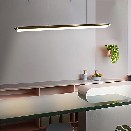 Lampe suspendue à tube long noir à LED avec diffuseur acrylique - 3