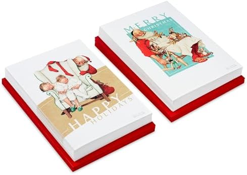Hallmark Norman Rockwell Boxed Christmas Cards (40 Cards and 40 E...