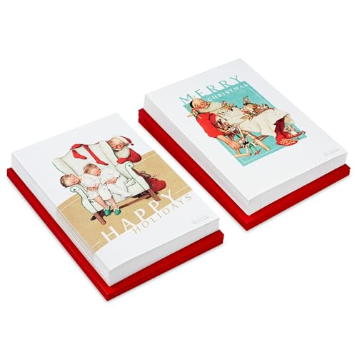 Hallmark Norman Rockwell Boxed Christmas Cards (40 Cards and 40 E...