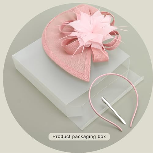 Image of DRESHOW Fascinators Hat Feather Headband Women's Fascinators Tea Party Headwear with Clip Flower Head Band for Girls & Women