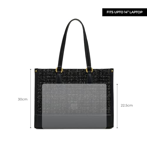 Image of Miraggio Cher 14 Inch Laptop Tote Bag For Woman With Padded Laptop Sleeve | Office Tote Bag For Women | Big Totes For Work & Travel With Functional Pockets