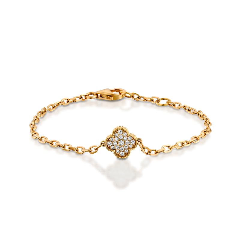 Image of Lucky Charm Clover Bracelet for Women | 925 Sterling Silver with 18K Gold Plating | Adjustable & Anti-Tarnish | Stylish Designer-Inspired Jewelry