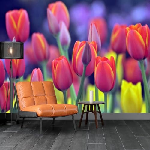 Papier peint mural pelable et collable 3D fleurs 416x254cm - 5