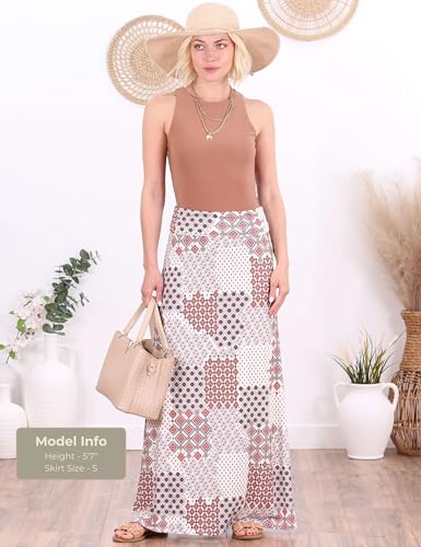 Image of Popana Long Maxi Skirt for Women, Flowy Long Skirts for Women | High Waisted Soft Trendy Rayon, Sundress Convertible Skirt, Long Length Bodycon Maxi Skirt, Petite and Plus Size