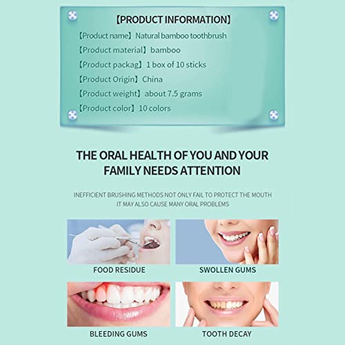 Escova De Dentes De Bambu De Cerdas Macias - Conjunto de escova de dentes de carvão de bambu macio 1