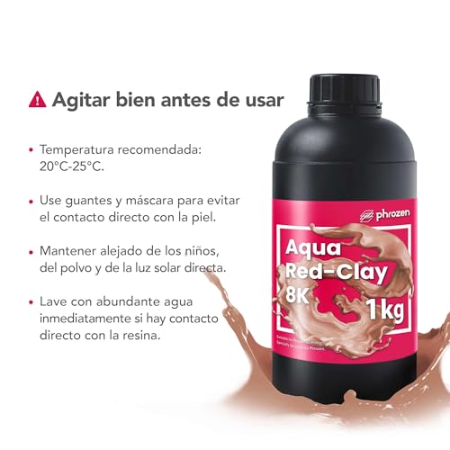 Resina 3D Roja de Alta Resolución y Precisión - 1kg - Fernando Cortés