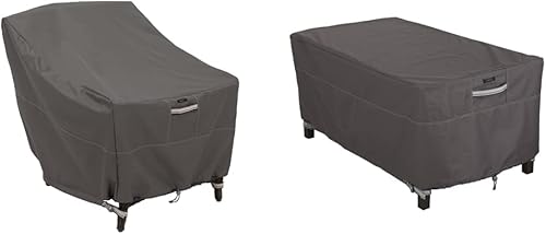 Classic Accessories Ravenna - Funda resistente al agua para silla Adirondack de 31.5 pulgadas, fundas para muebles de patio, color gris pardo y