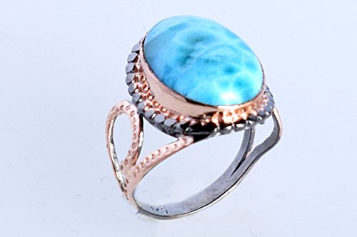 Bague larimar en argent sterling 925, le bijou idéal pour vos tenues d'été