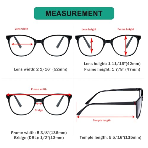 Image of Eyekepper 4 Pack Oversized Reading Glasses - Cat Eye Design Readers for Women Reading +2.75