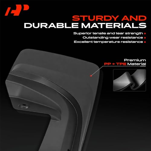 Image of A-Premium Mud Flaps Compatible with Jeep Wrangler 2023-2025, No Drilling Required Mud Guards with Hardware Accessories, Set of 4 Front and Rear