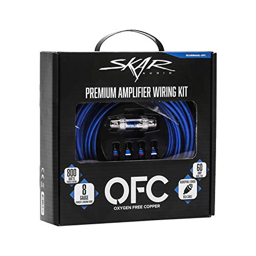 Image of Skar Audio 8 Gauge OFC Complete Amplifier Installation Wiring Kit, SKAR8MANL-OFC