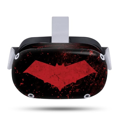 Head Case Designs Officially Licensed Batman DC Comics Red Hood Logos and Comic Book Vinyl Sticker Skin Decal Cover Compatible with Meta Quest 2