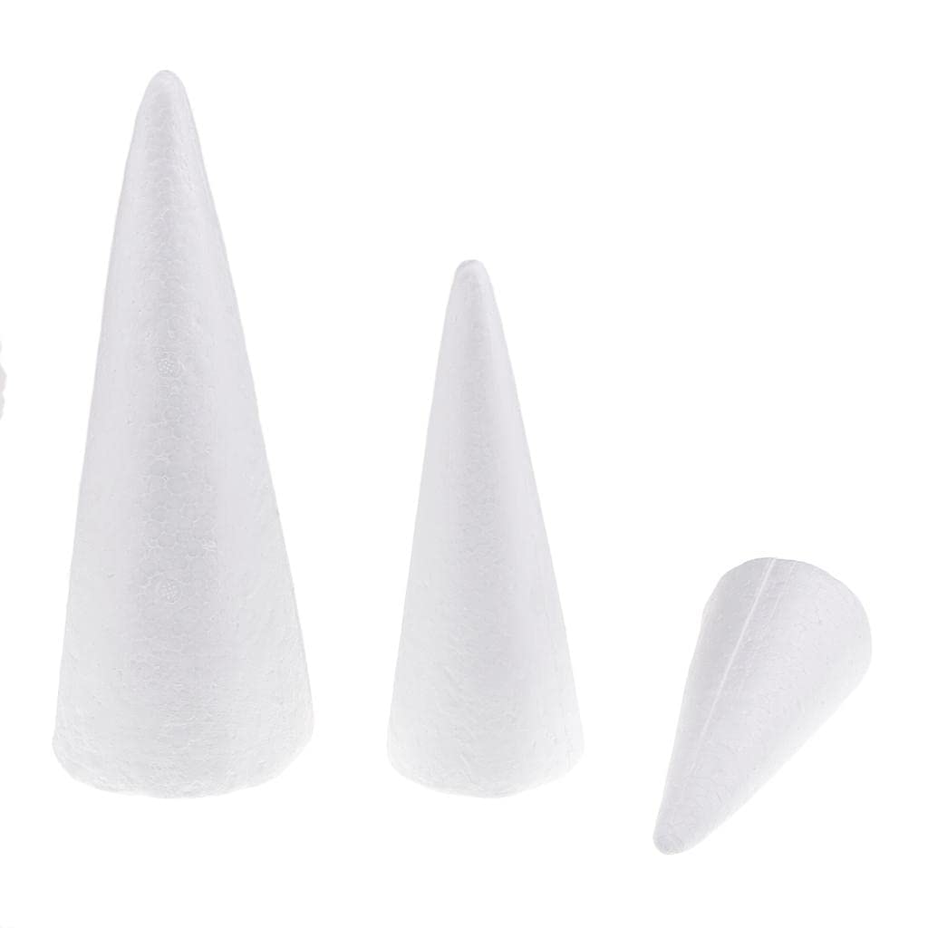 zalati Foam Pillar Cone Shaped 3pcs Material for Kids Modeling DIY Art Craft - 15cm+20cm+25cm