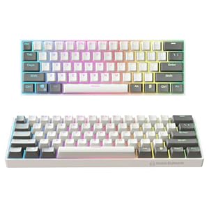 Kraken Keyboards Wolf Edition Kraken Pro 60 | Grey & White 60% HOT SWAPPABLE Mechanical Gaming Keyboard for Gaming On PC, MAC, Xbox and Playstation (Wolf | Silver Switches)